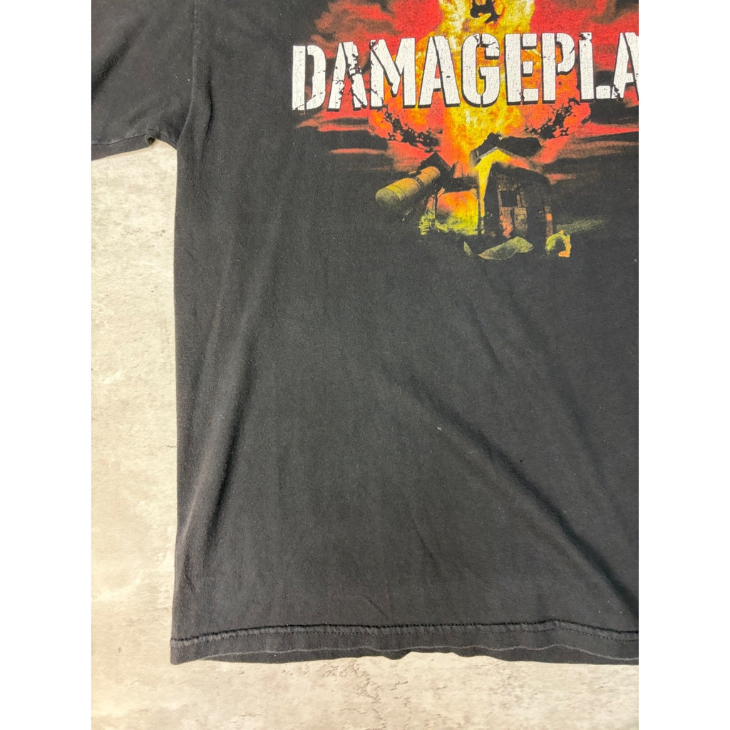 Vintage 2004 Damage Plan Heavy Metal Spellout Graphic Band T-Shirt Size Large