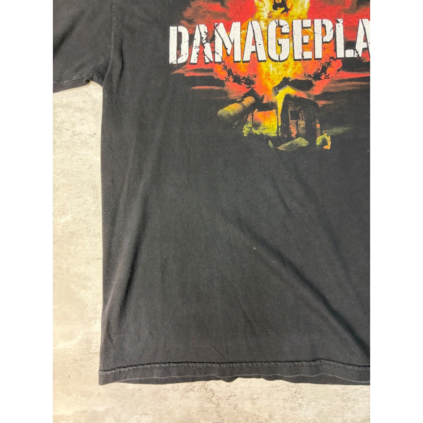 Vintage 2004 Damage Plan Heavy Metal Spellout Graphic Band T-Shirt Size Large