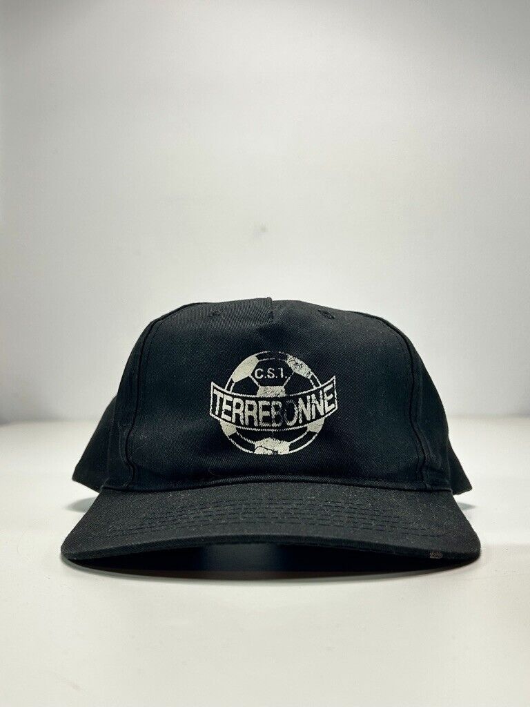 Vintage 90s Terrebonne Soccer Logo Snapback Hat OSFA Black