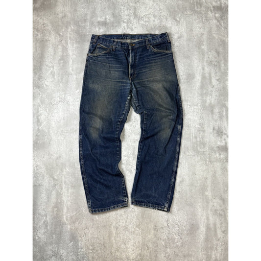 Vintage Dickies Dark Wash Denim Workwear Pants Size 36 Blue