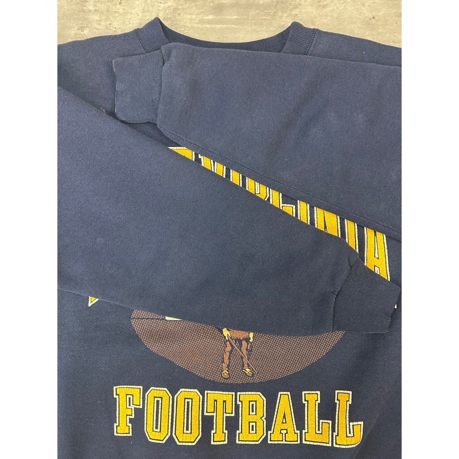 Vintage 90s West Virginia Mountaineers NCAA Football Graphic Sweatshirt Size XL