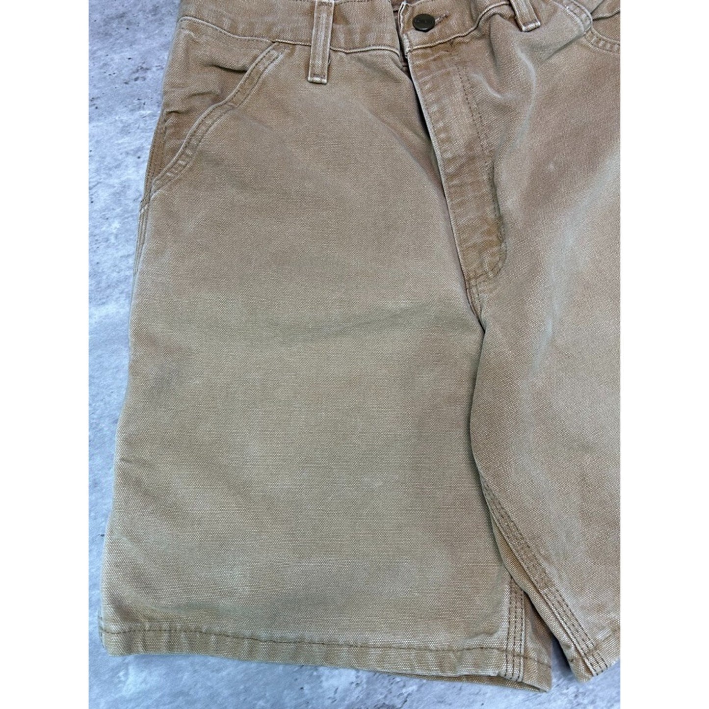 Vintage Carhartt Canvas Workwear Carpenter Shorts Size 29 Beige