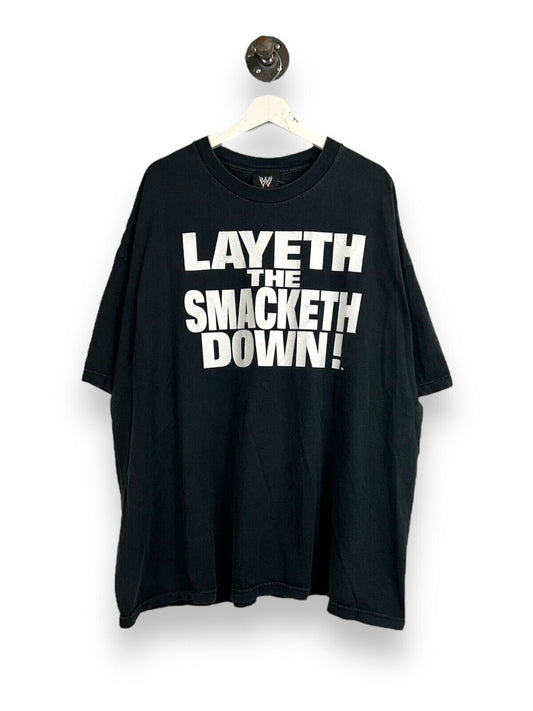 WWE The Rock Layeth The Smacketh Down Wrestling Graphic T-Shirt Size 3XL