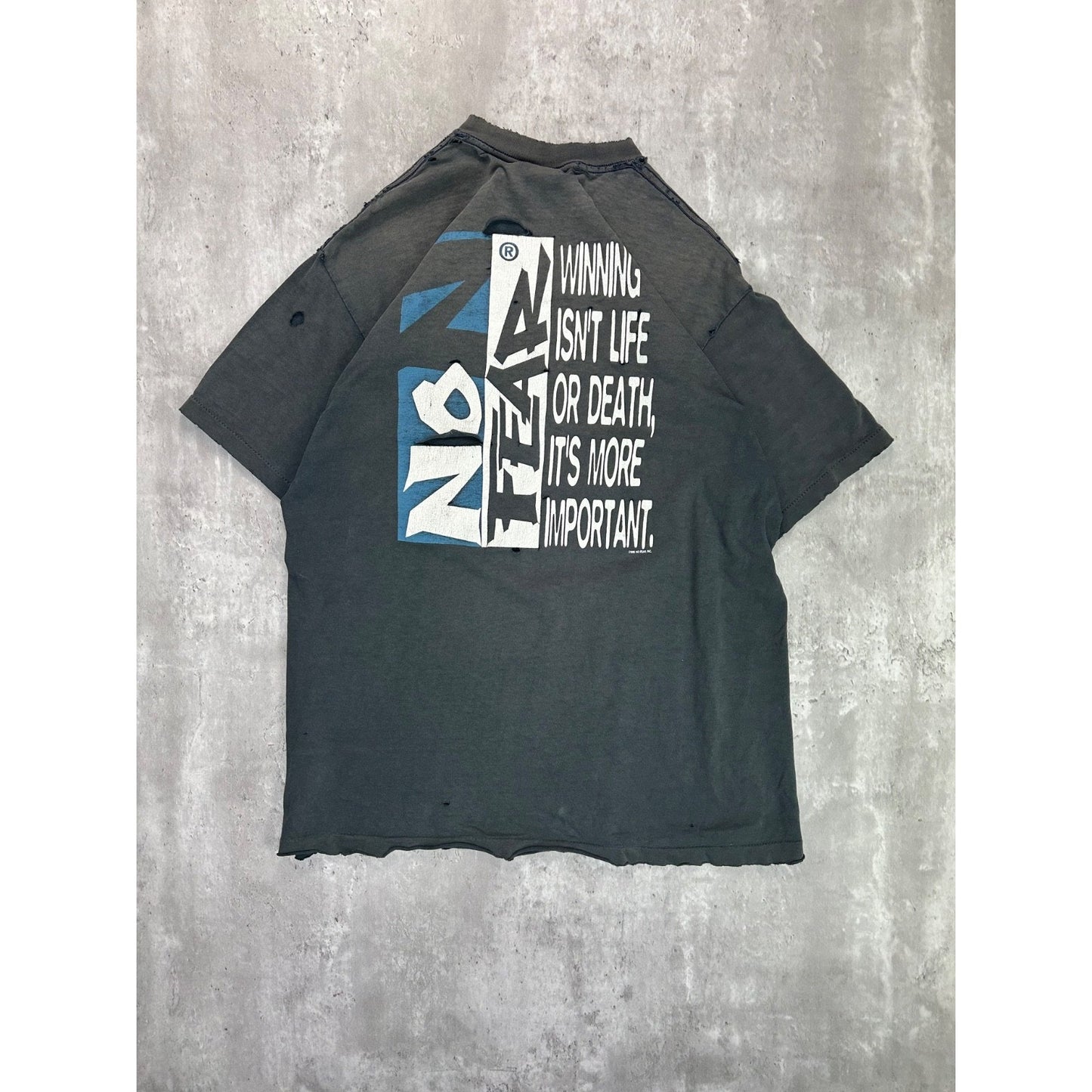 Vintage Y2K No Fear Life Isn't Winning Graphic Slogan T-Shirt Size Large Black