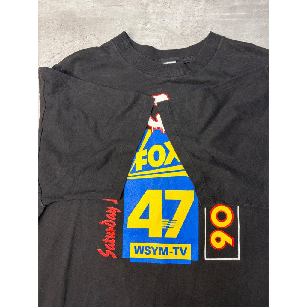 Vintage Q-TV Saturday Late Night Q106 Grahpic T-Shirt Size XL