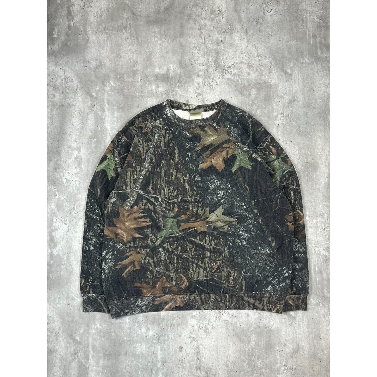 Vintage Mossy Oak Breakup Camo Crewneck Hunting Sweatshirt Size XL