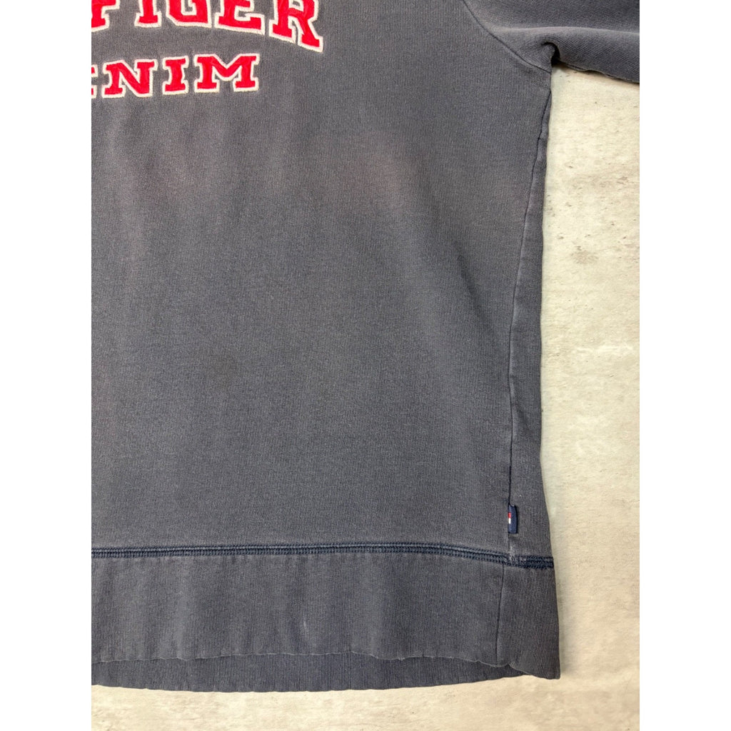 Vintage 90s Tommy Hilfiger Denim Embroidered Spellout Sweatshirt Size XL