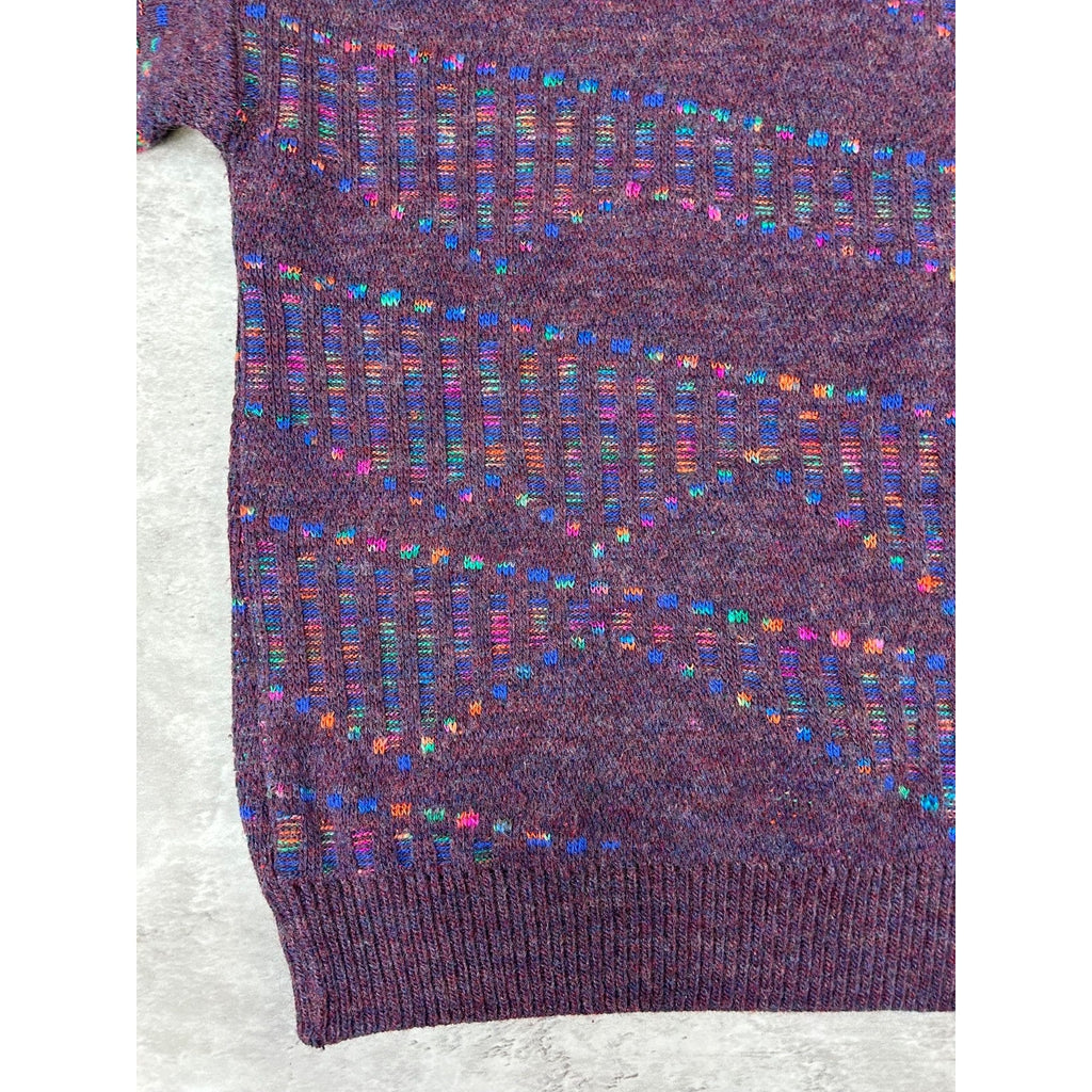 Vintage 90s Slanted Striped Tonal Pullover Knit Sweater Size Large