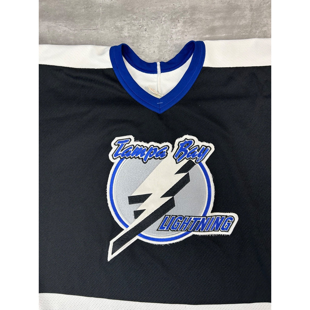 Vintage 90s Tampa Bay Lightning NHL Stitched CCM Maska Hockey Jersey Size XL