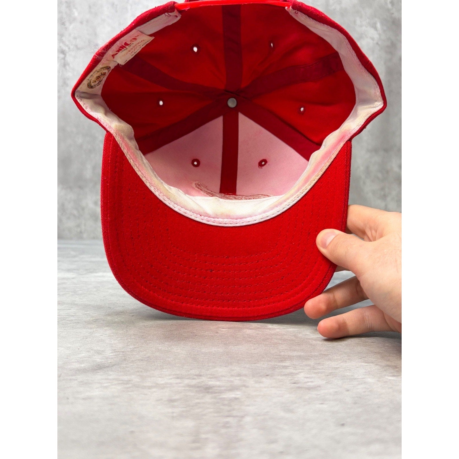 Vintage 90s Detroit Red Wings NHL Western Conference Snapback Hat OSFA