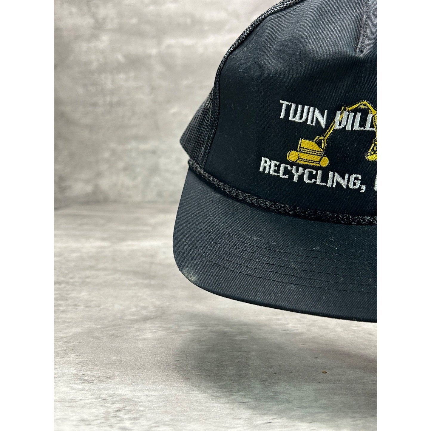 Vintage 90s Twin Village Recycling Embroidered Spellout Snapback Hat OSFA