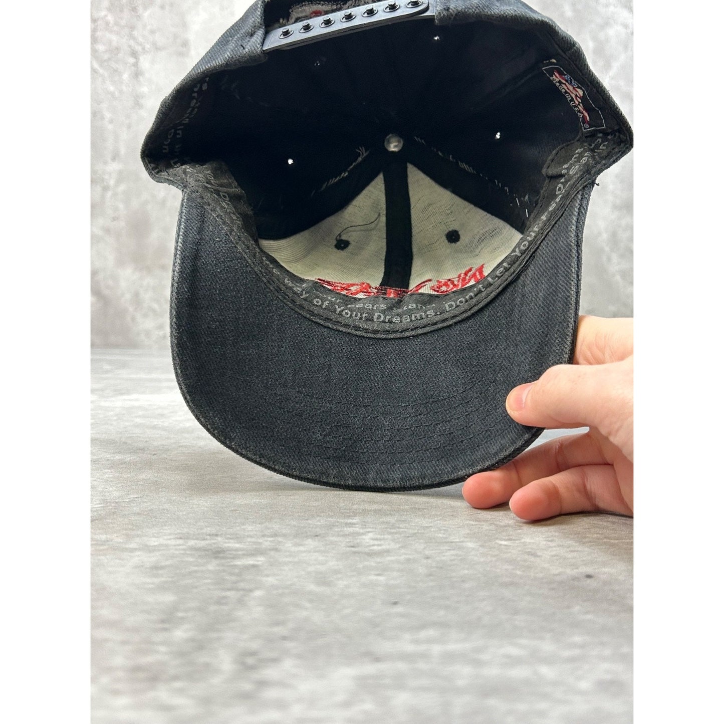 Vintage 90s No Fear Embroidered Spellout Two Tone Snapback Hat OSFA