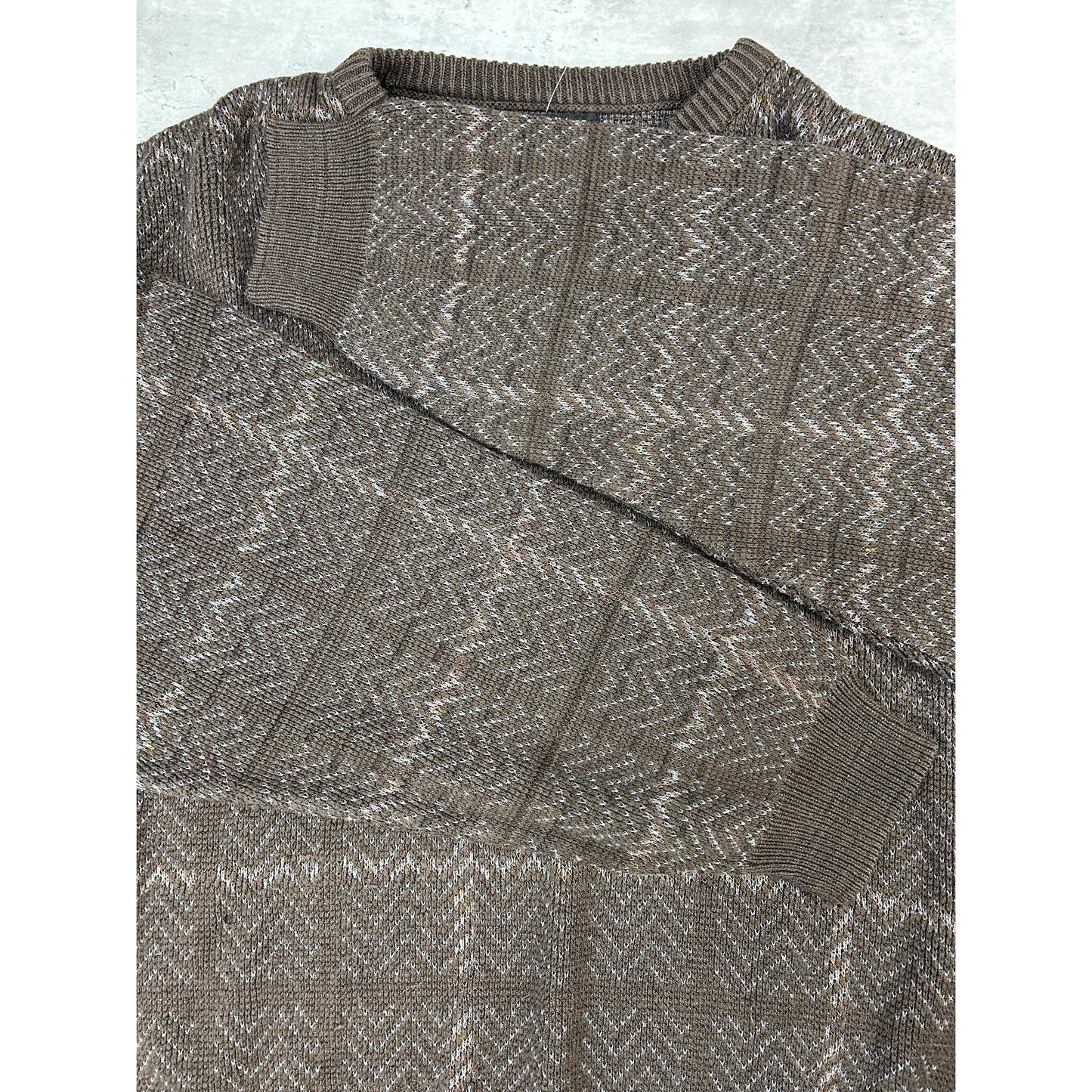 Vintage 90s Plaid Print Earth Tone Pullover Knit Sweater Size 3XL