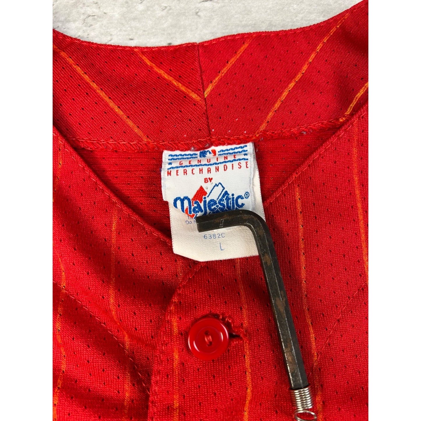 Vintage Atlanta Braves MLB Pinstripe Stitched Baseball Jersey Size Large