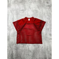 Vintage 90s Loose Blank Mesh Red Football Warm Up Jersey Size Medium