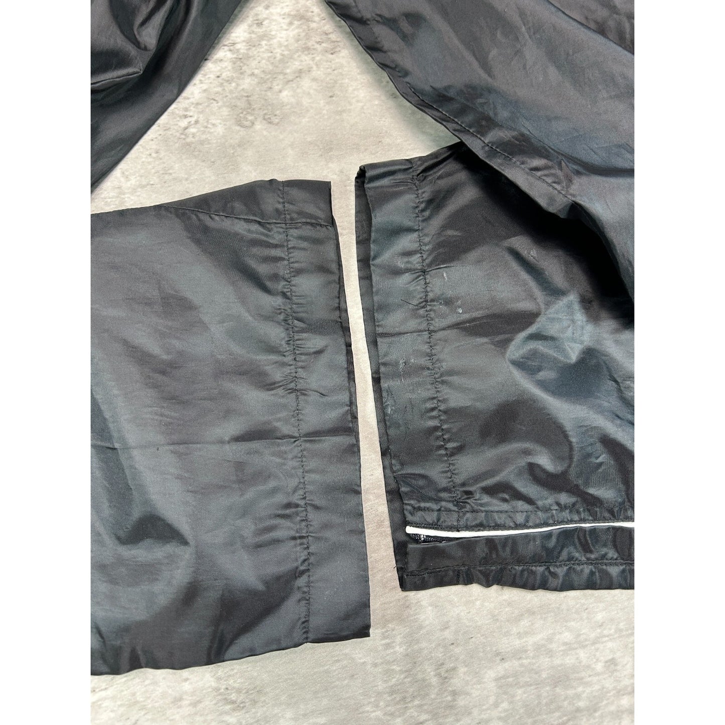 Vintage 90s Side Piping Nylon Track Pants Size Medium Black