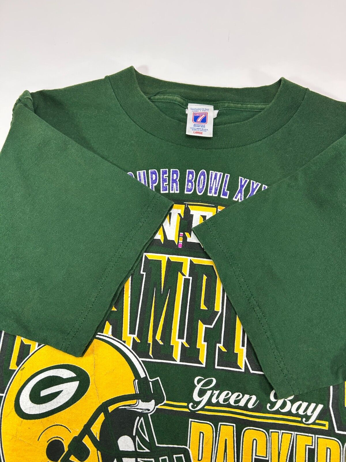 Vintage 1997 Green Bay Packers NFL NFC Champs Football T-Shirt Size Large Green