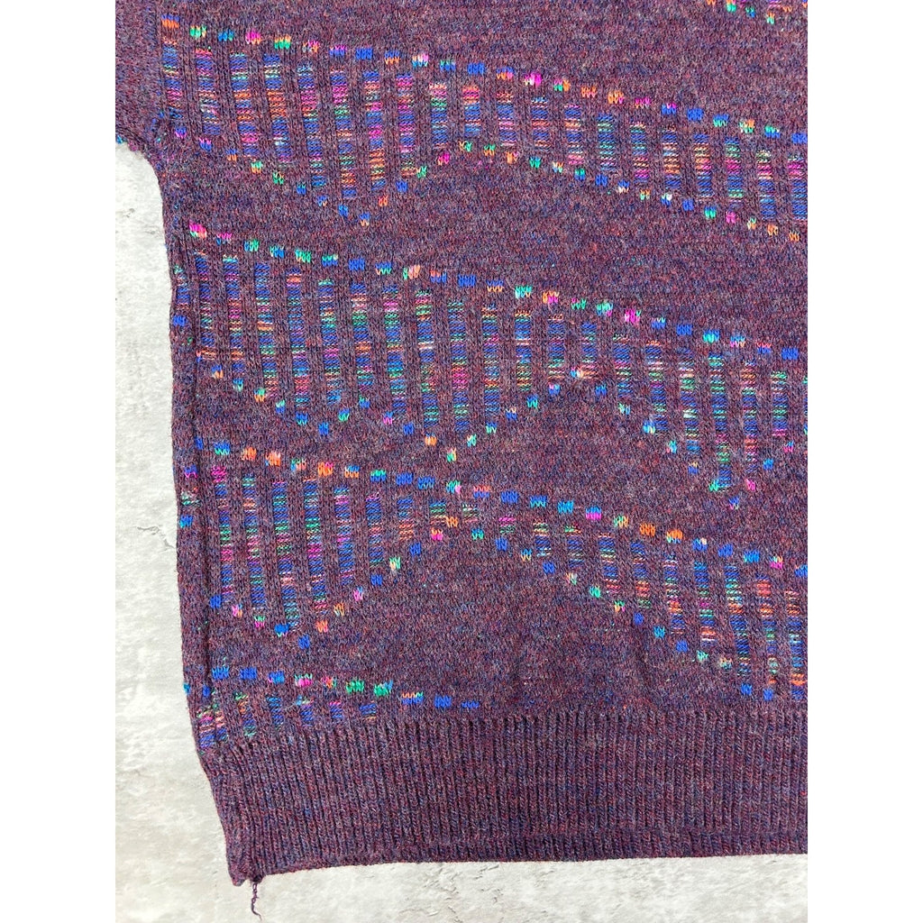 Vintage 90s Slanted Striped Tonal Pullover Knit Sweater Size Large
