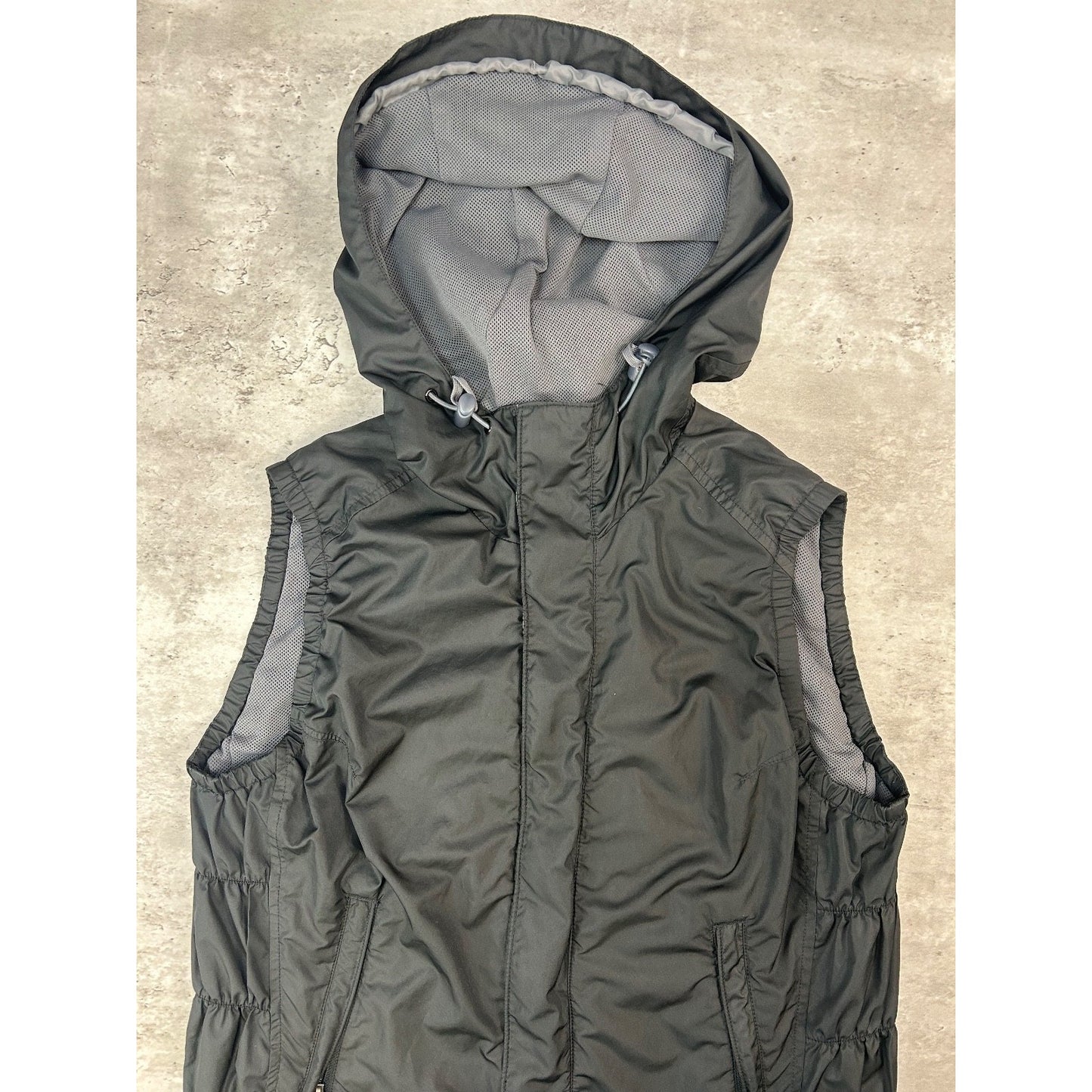 Vintage 2000s Nike ACG Nylon Hooded Full Zip Vest Size YOUTH Medium Black