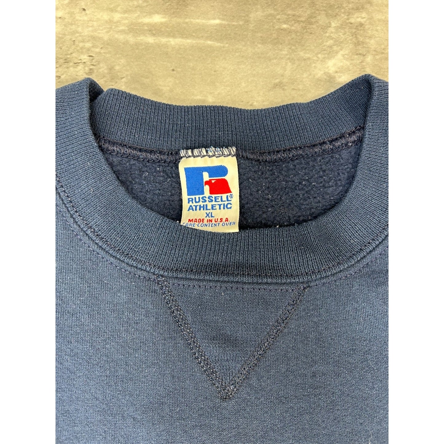 Vintage 90s Russell Athletics Graphic Arc Spellout Crewneck Sweatshirt Size XL