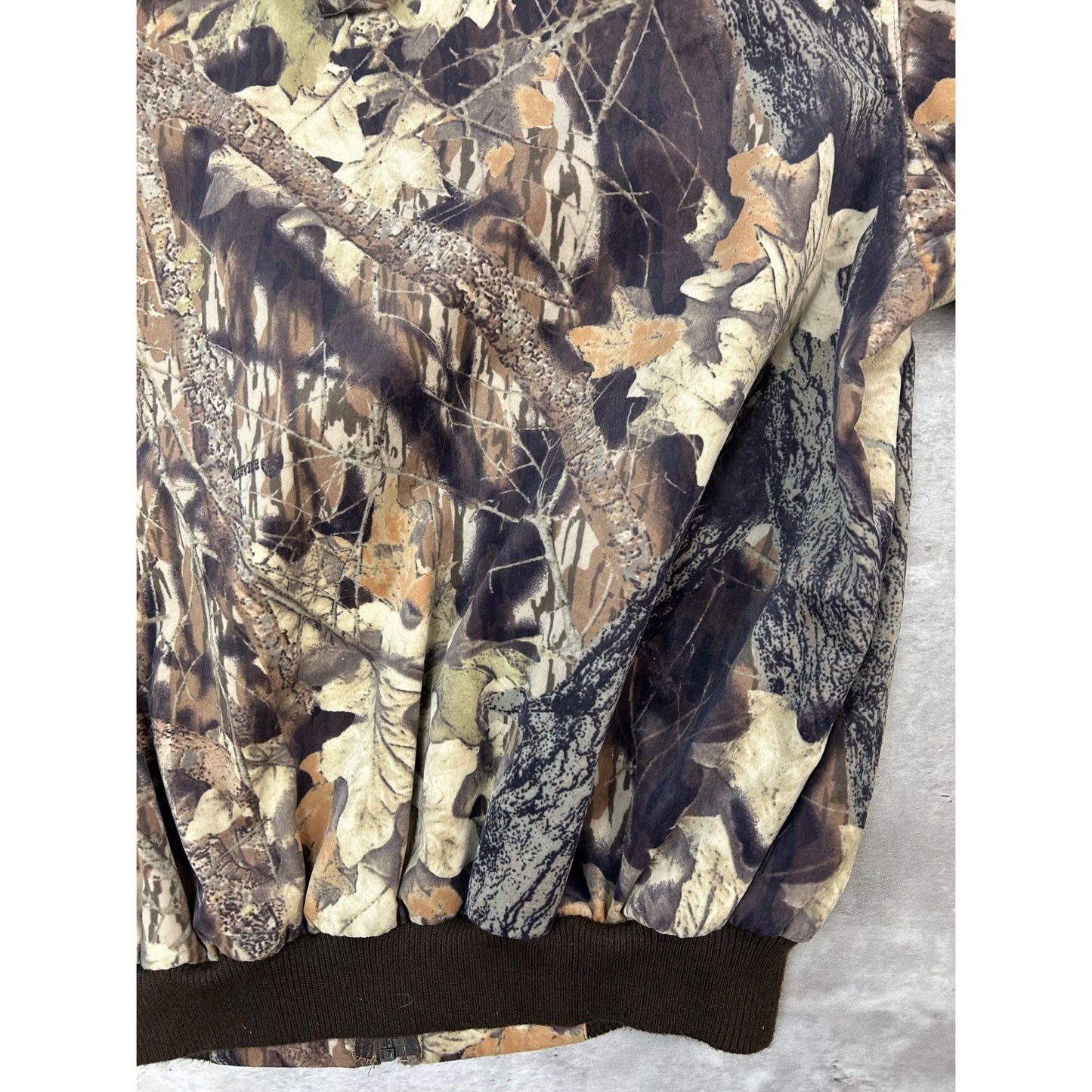 Vintage Cabelas Mossy Oak Break Up Full Zip Bomber Jacket Size 2XL