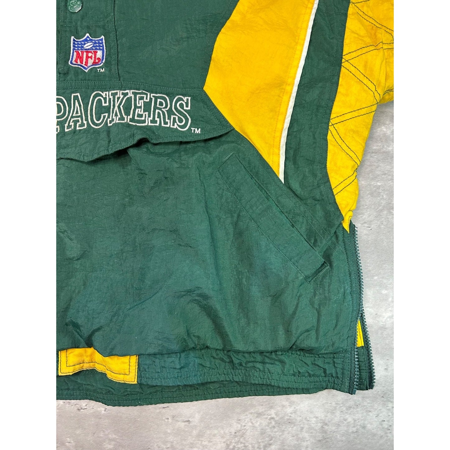 Vintage 90s Green Bay Packers NFL 1/2 Zip Pullover Starter Jacket Size XL