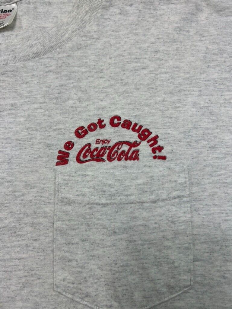 Vintage 90s Coca Cola We Got Caught Graphic Long Sleeve T-Shirt Size Large