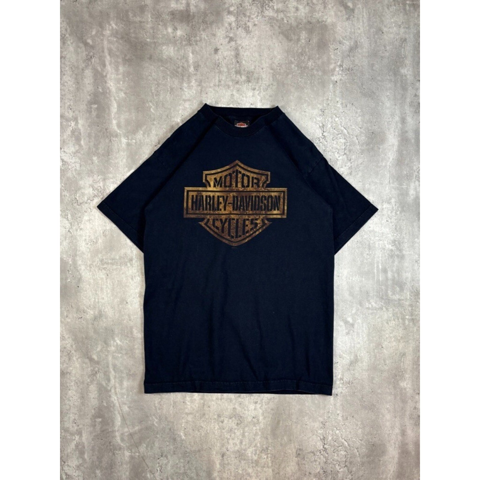 Vintage Harley Davidson Motorcycles Graphic Crest T-Shirt Size Large Black
