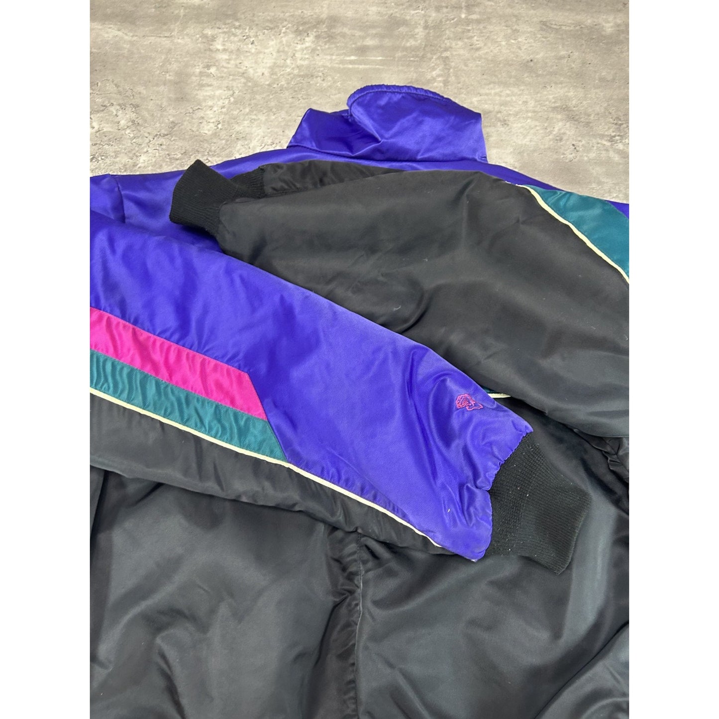 Vintage 90s Arctic Cat Embroidered Nylon Full Zip Bomber Jacket Size Large