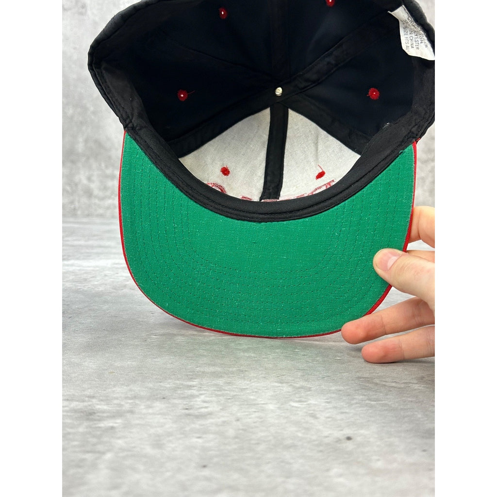 Vintage 90s Chicago Bulls NBA Embroidered Spellout Snapback Hat OSFA