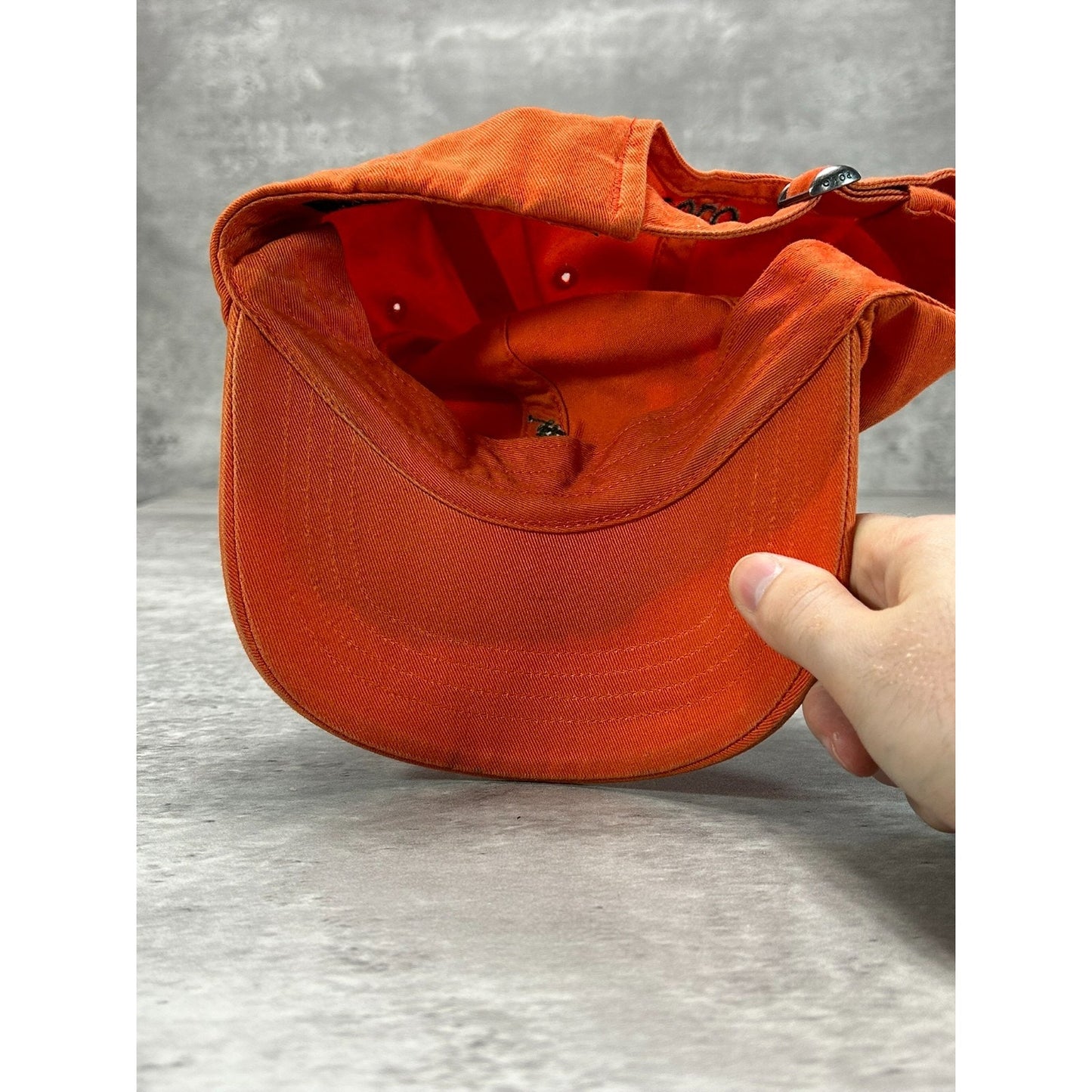 Vintage Polo Ralph Lauren Embroidered Pony Strapback Hat OSFA Orange