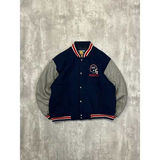 Vintage 90s New York Giants NFL Embroidered Football Varsity Jacket Size XL