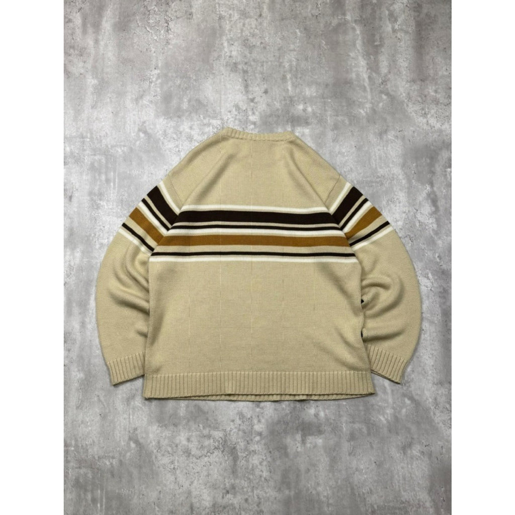 Vintage Y2K South Pole Embroidered Logo Striped Knit Sweater Size Medium