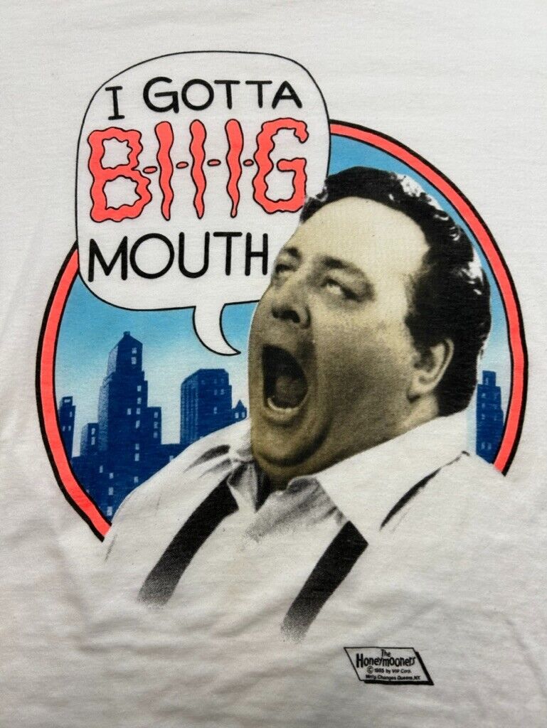 Vintage 1985 The Honeymooners I Got A Biiig Mouth TV Promo T-Shirt Size Large