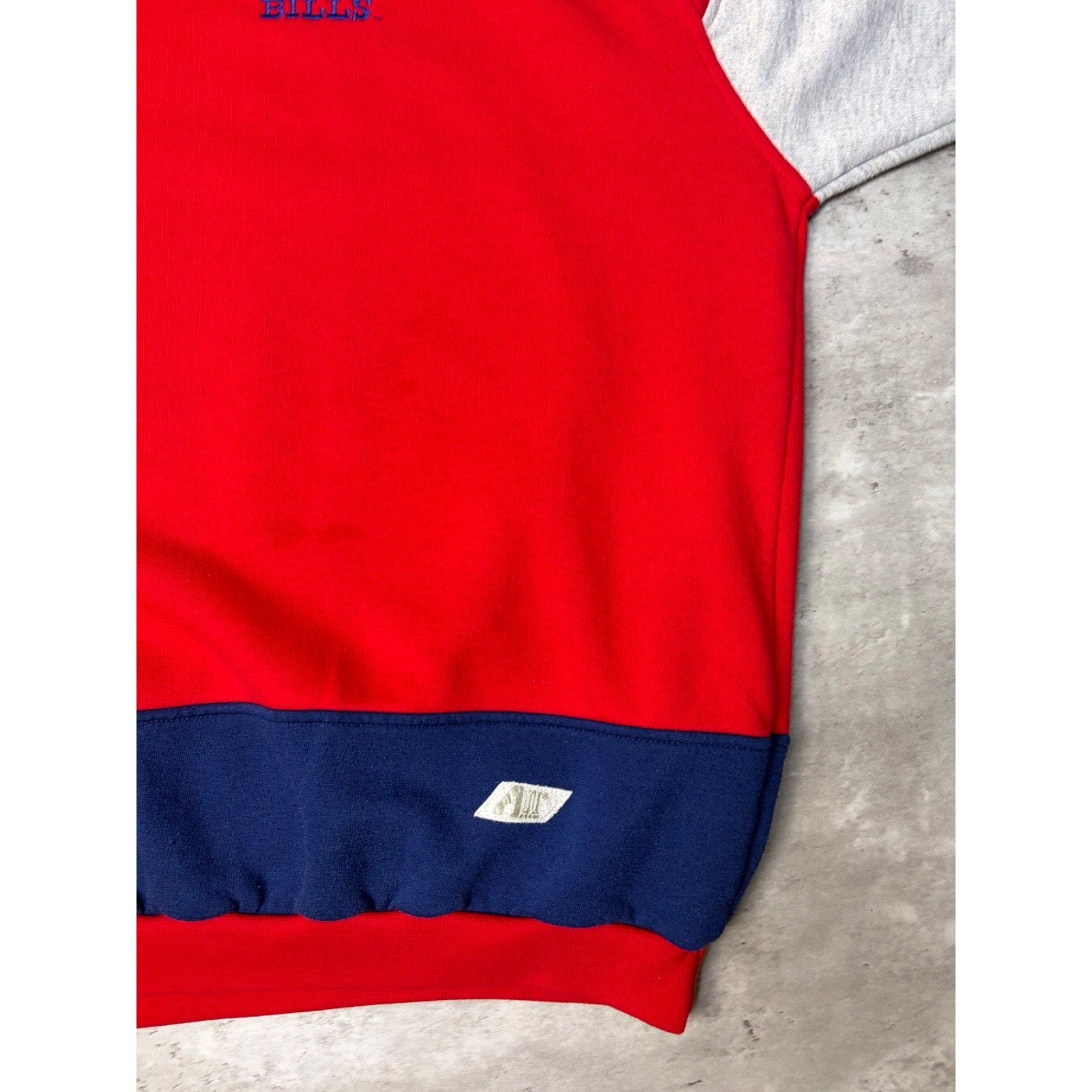 VTG 80s Buffalo Bills NFL Embroidered Logo Spellout Crewneck Sweatshirt Sz Large