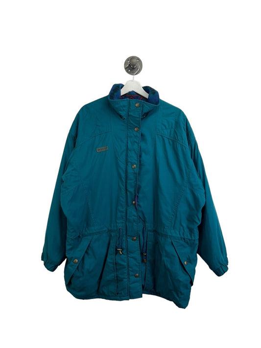 Vintage 90s Columbia Sportswear Fleece Lined Full Zip Cinched Jacket Size XL