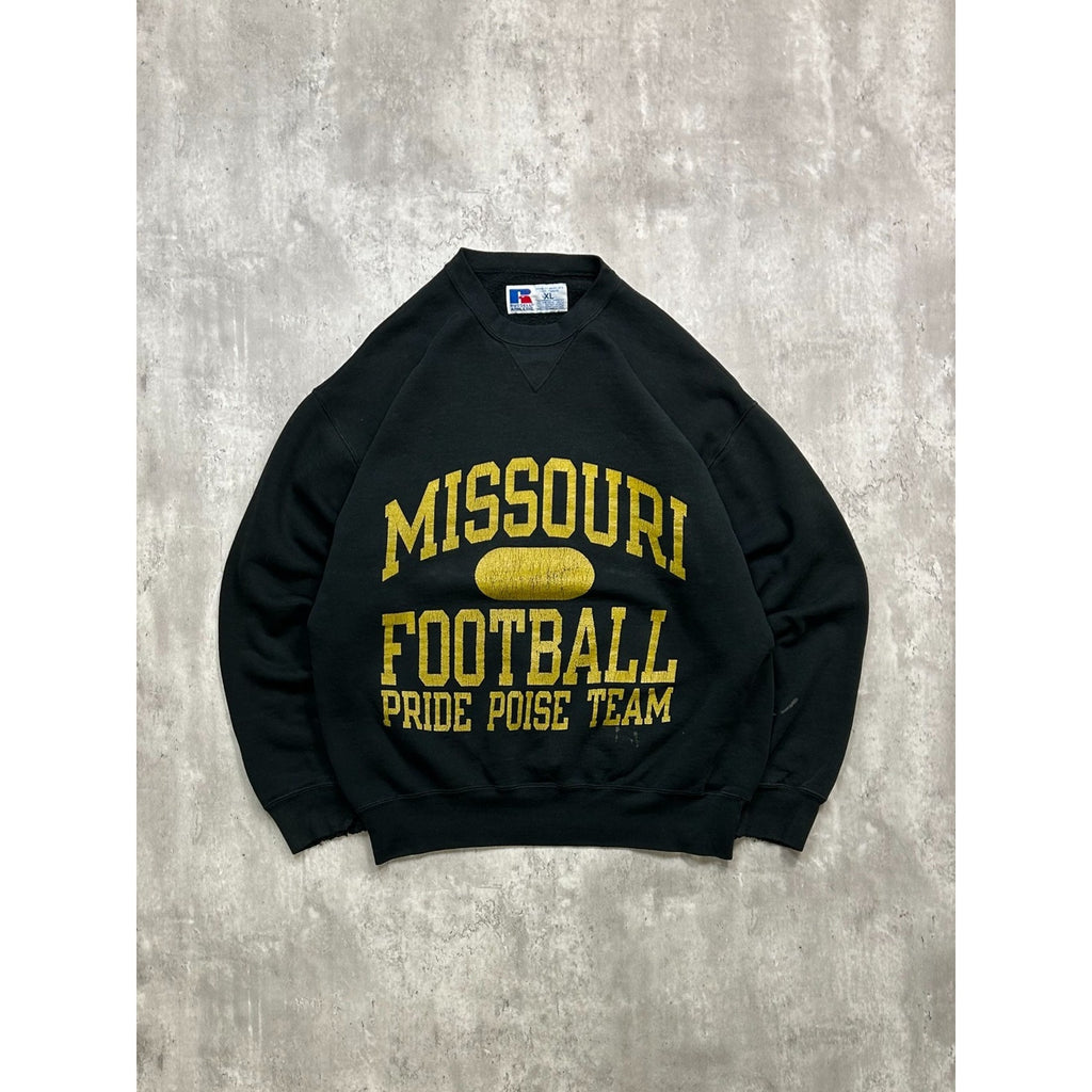 Vintage 90s Missouri Football NCAA Collegiate Spellout Sweatshirt Size XL