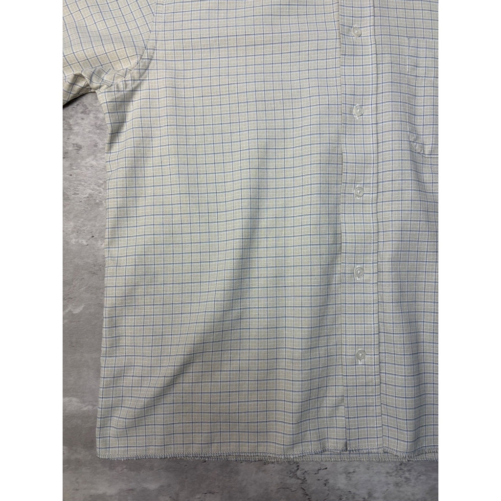 Vintage Croft & Barrow Single Pocket Plaid Cropped Button Up Shirt Size Medium