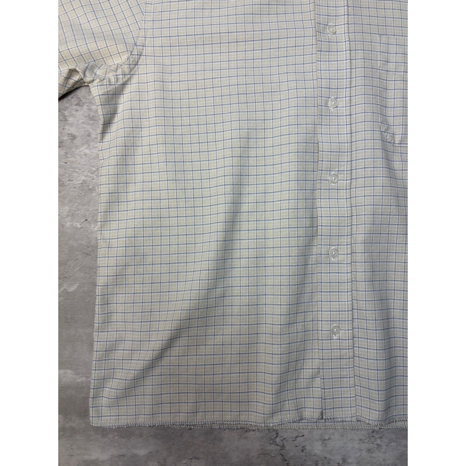 Vintage Croft & Barrow Single Pocket Plaid Cropped Button Up Shirt Size Medium