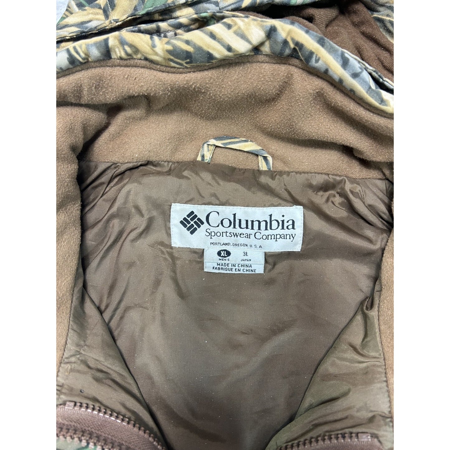 Vintage Columbia Mossy Oak Shadow Grass Camo Full Zip Hunting Jacket Size XL