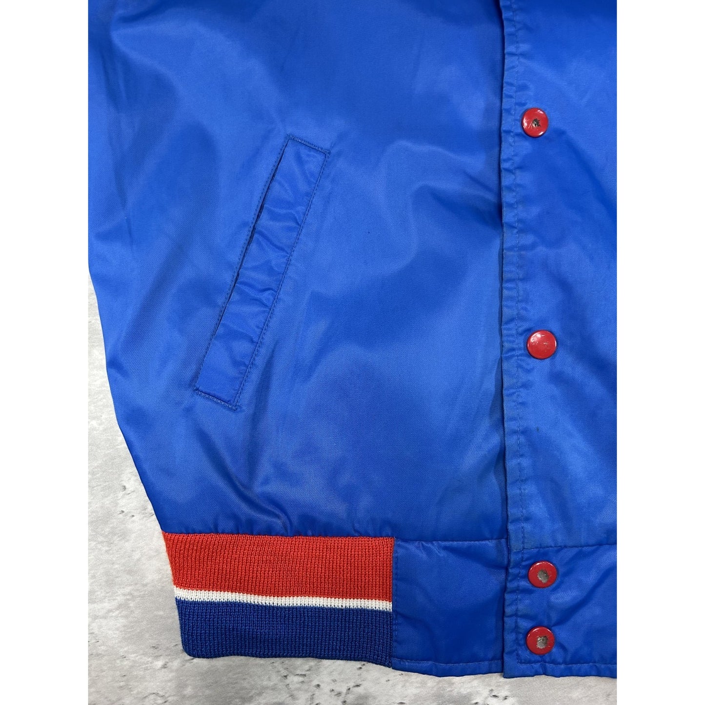Vintage 80s Montreal Expos MLB Embroidered Nylon Bomber Jacket Size Small