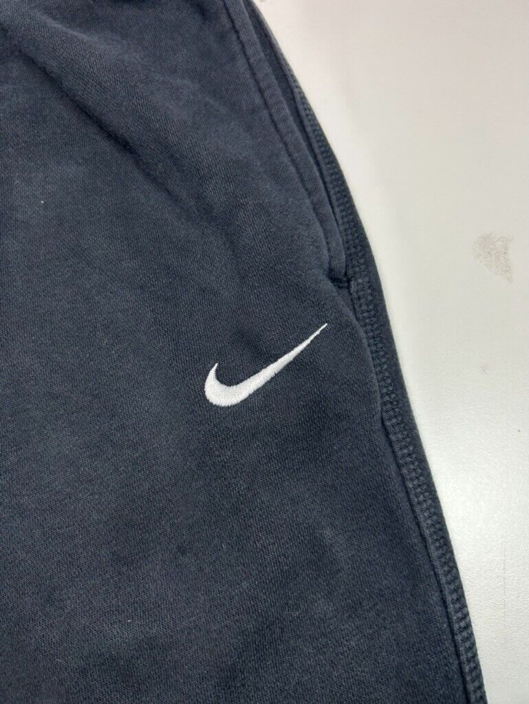 Nike Mini Swoosh Embroidered Cotton Sweat Pants Size Large Black