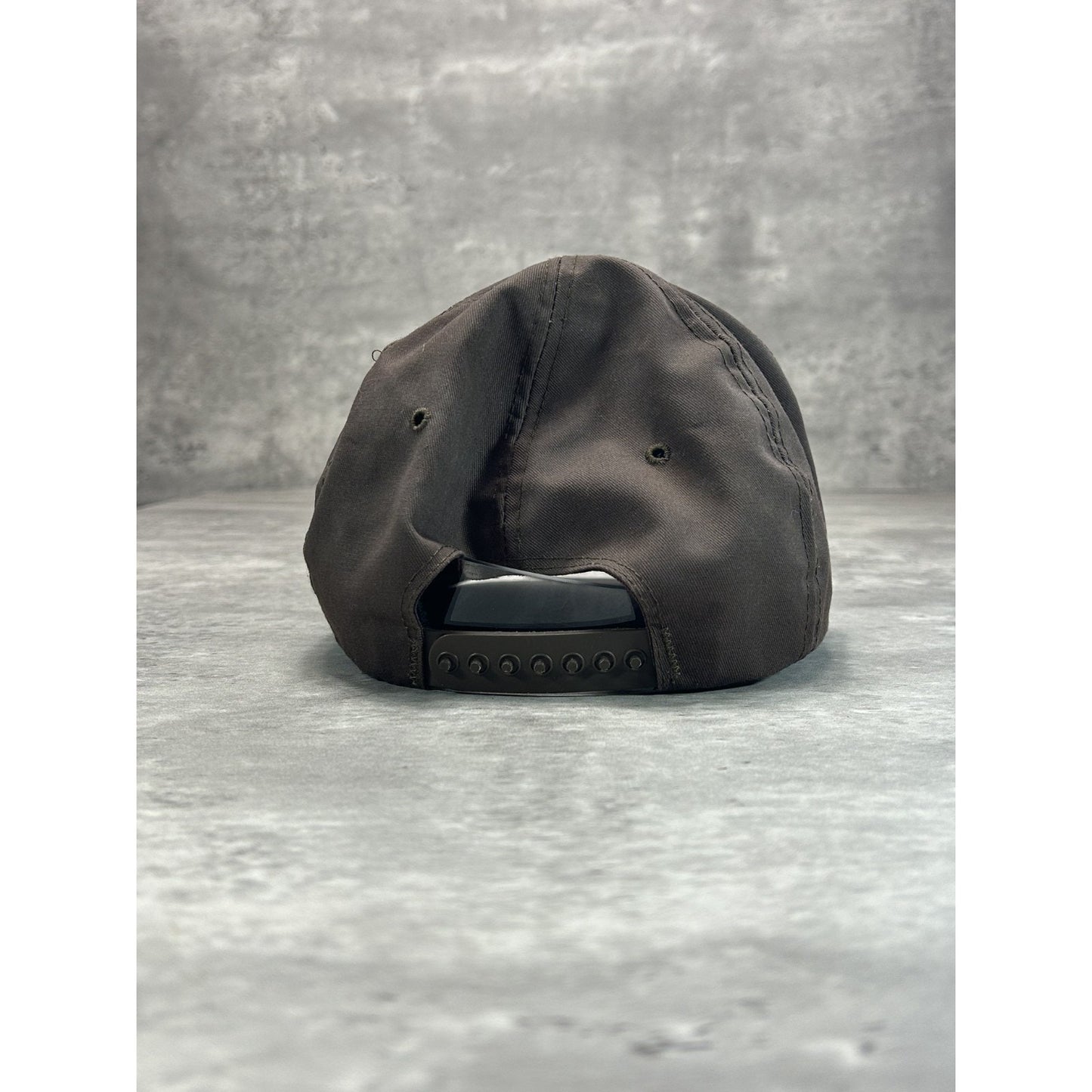 Vintage 80s/90s Stroehmann Embroidered Spellout Patch Snapback Hat OSFA Brown