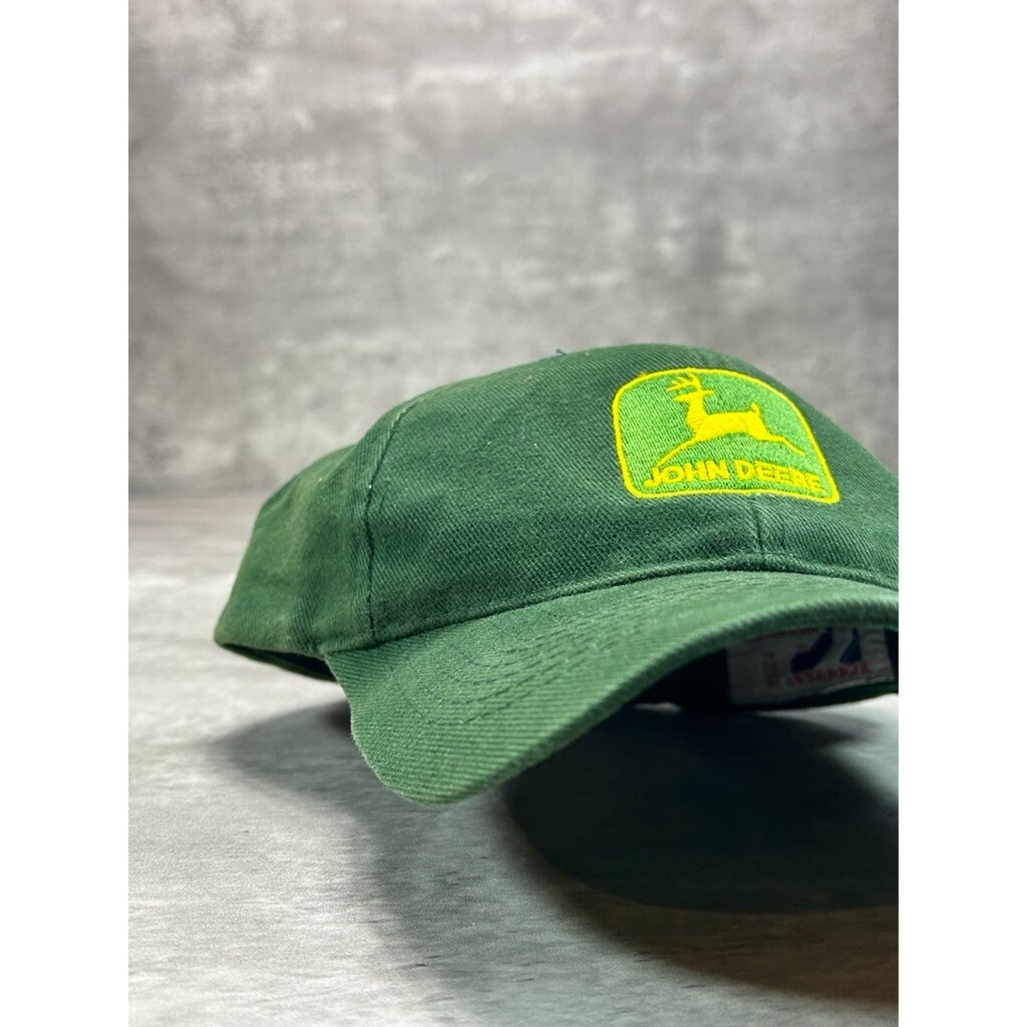 Vintage John Deere Embroidered Logo Snapback Hat OSFA Green