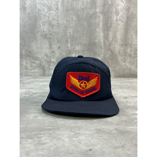 Vintage 80s/90s Budweiser King Of Beers Embroidered Patch Snapback Hat OSFA