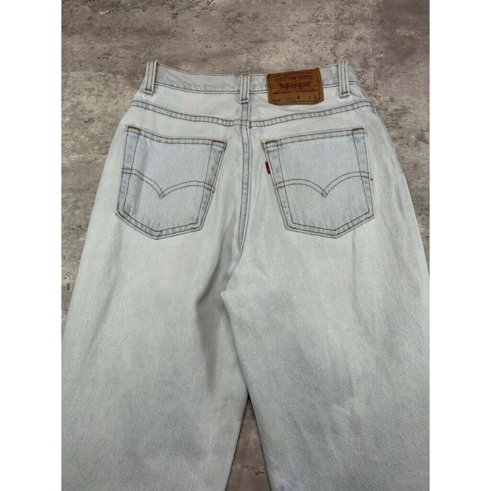 Vintage 90s Levis 512 Red Tab Slim Fit Light Wash Denim Pants Size 26 Blue