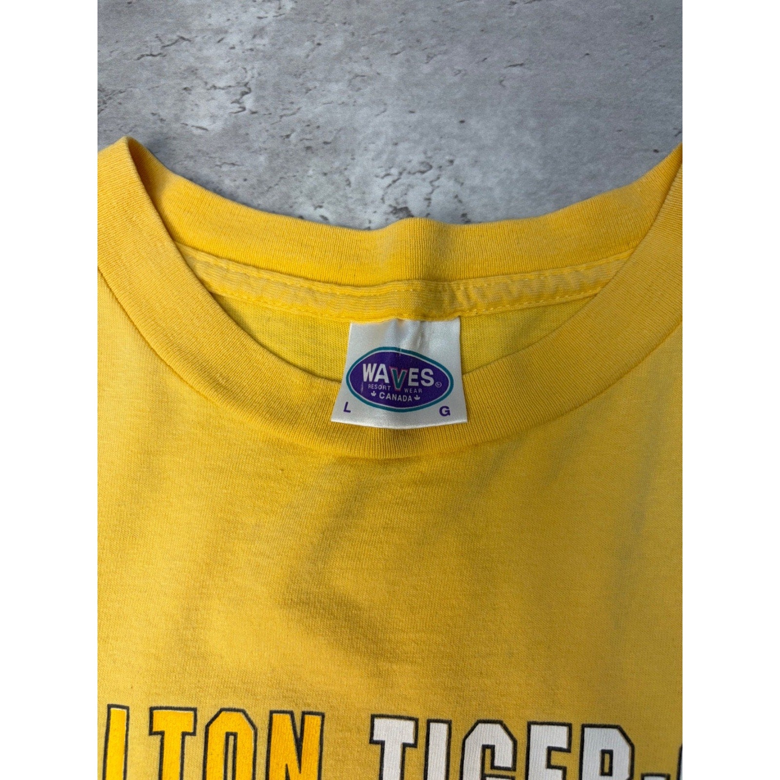 Vintage 2001 Hamilton Tiger Cats CFL Spellout Graphic Football T-Shirt Sz Large