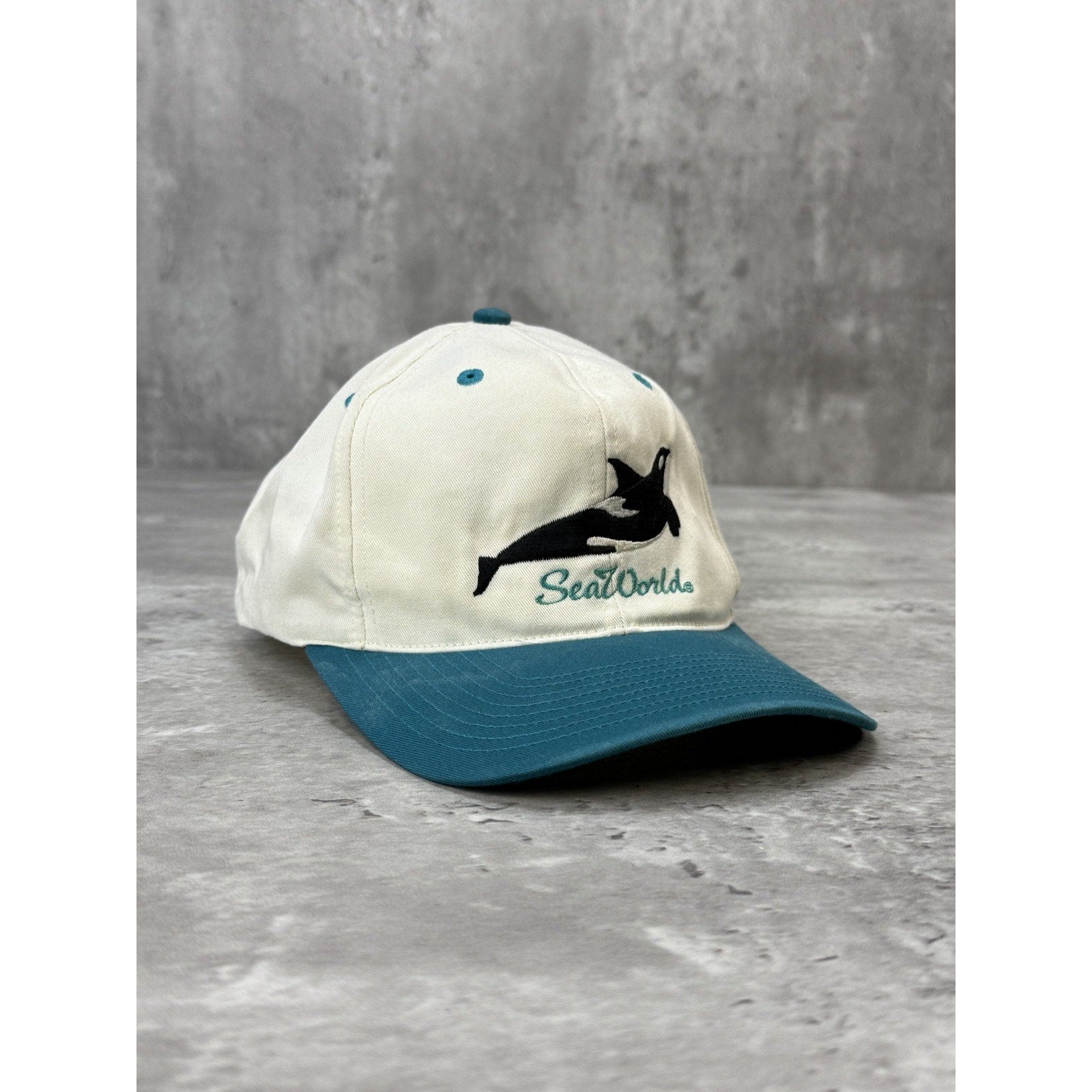 Vintage 90s Seaworld Embroidered Logo Destination Snapback Hat OSFA