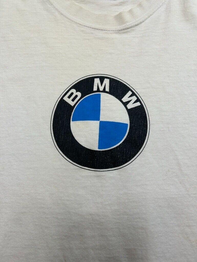 Vintage 90s BMW Lifestyle Graphic Logo T-Shirt Size Large Made In USA White