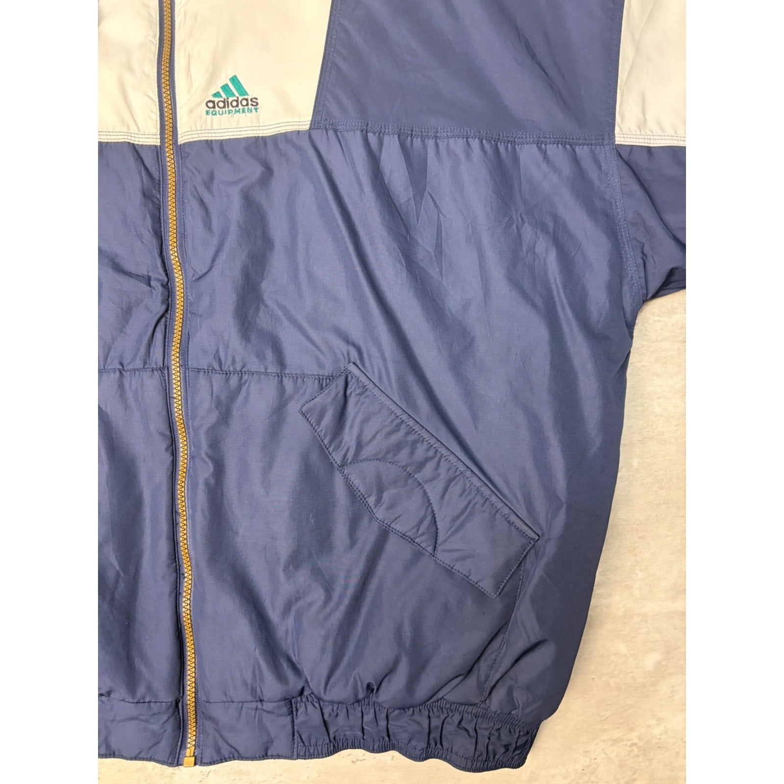 Vintage 90s Adidas Embroidered Logo Full Zip Insulated Jacket Size XL